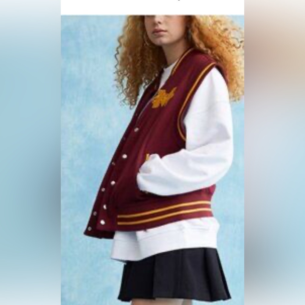 H&M x Sex Education |  Maroon & gold varsity vest
